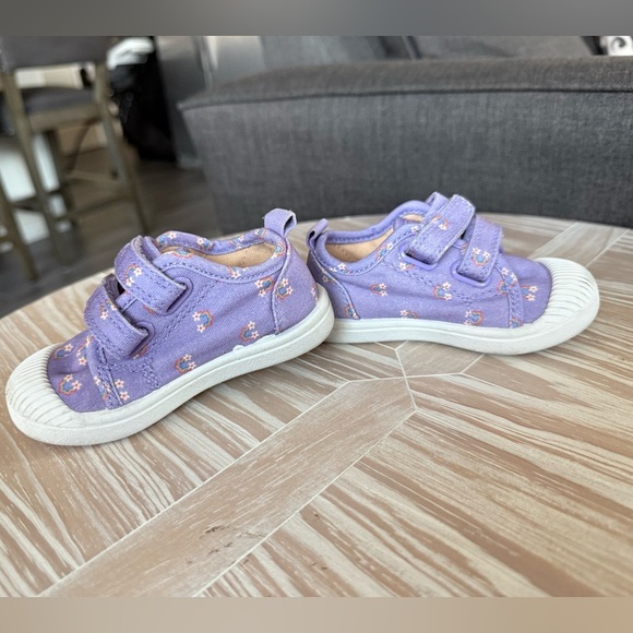 Cat & Jack|Baby girl lavender ditsy floral sneakers with easy slip on Velcro••• - Picture 4 of 8